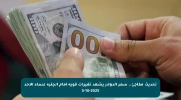 تحديث مفاجئ.. سعر الدولار يشهد تغيرات قوية أمام الجنيه مساء الأحد 5-10-2025